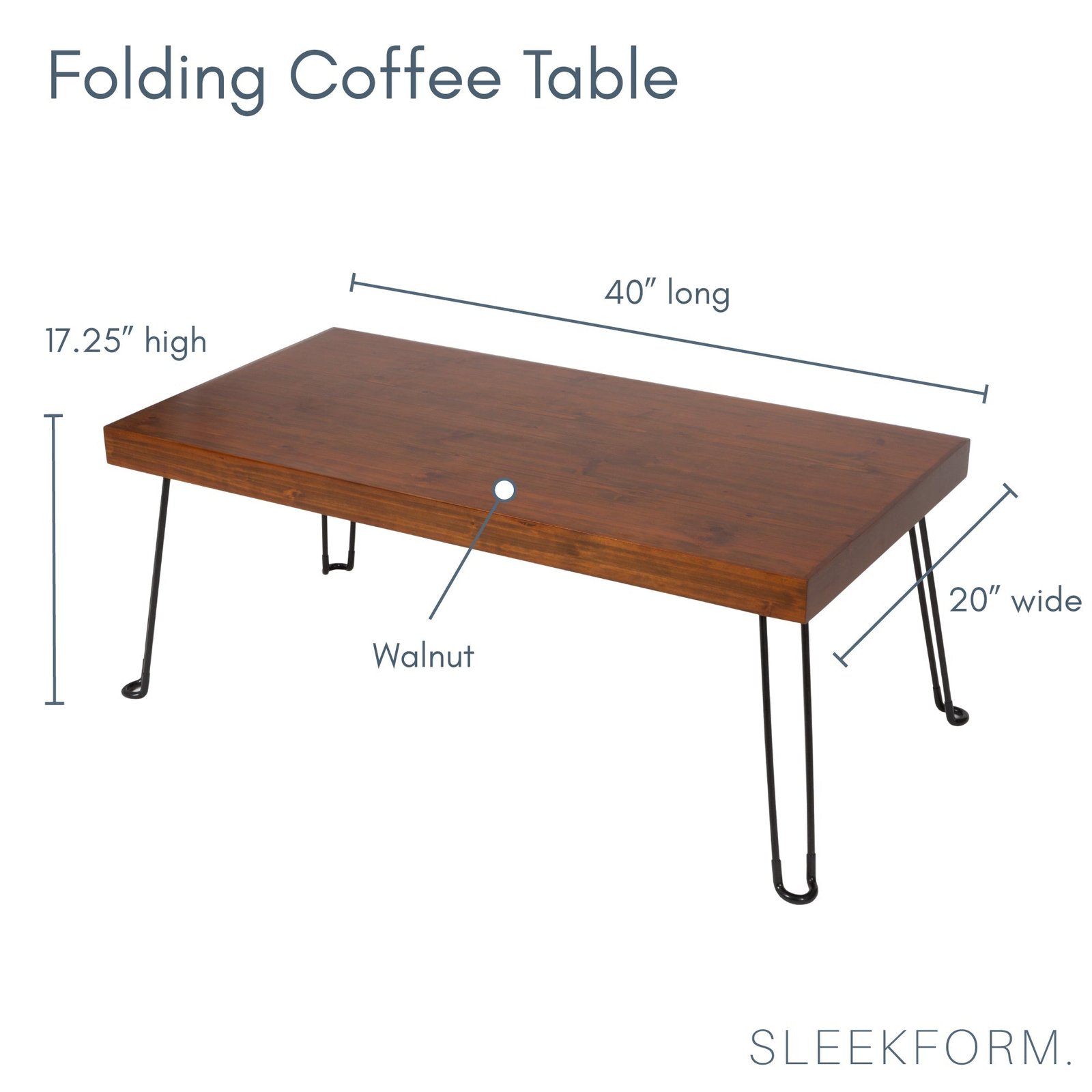 The Folding Coffee Table, Walnut - Image 2